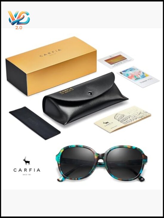 Oversized Acetate Square Polarized Sunglasses Retro Trendy UV Protection Big main image 6